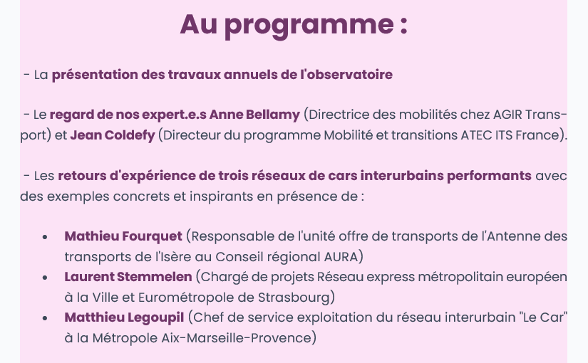 Image du programme du temps fort annuel 2024 de l'Observatoire partenarial des mobilités de l'aire métropolitaine lyonnaise